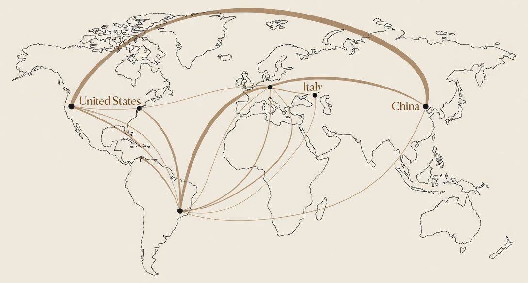 os fluxos de exportação da rocha brasileira